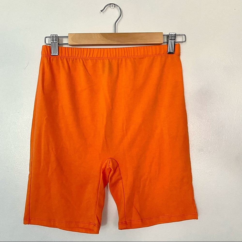 Bright Orange Stretchy Bike Shorts Large NWOT